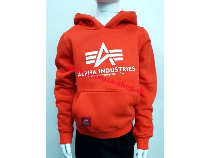 Alpha Industries Basic Hoody Kids detská mikina atomic red
