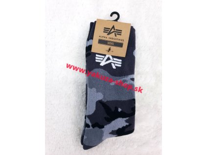 Alpha Industries Socks pánske ponožky 188919 greycamo