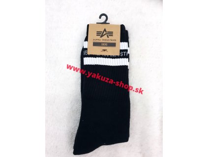 Alpha Industries Socks pánske ponožky 188918 Stripe Black