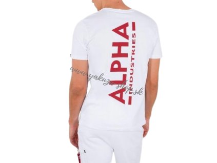Alpha Industries BACKPRINT T tričko pánske white red