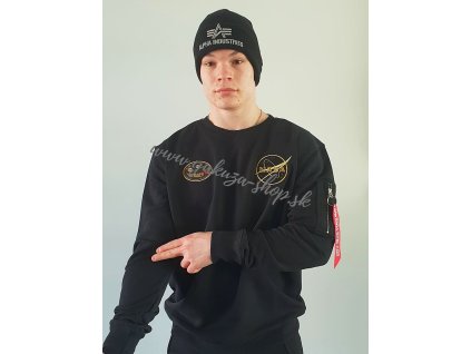 Alpha Industries NASA Voyager Sweater mikina pánska black