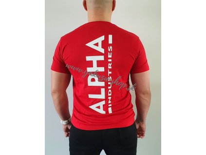 Alpha Industries BACKPRINT T tričko pánske speed red