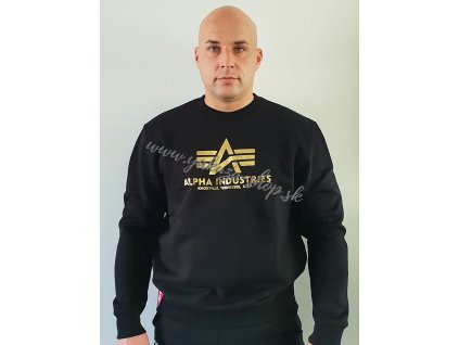 Alpha Industries Basic Sweater Foil Print black yellow gold