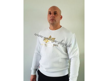 Alpha Industries Basic Sweater Foil Print white/yellow gold