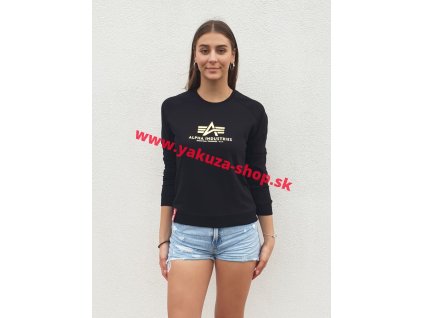 Alpha Industries dámska mikina New Basic Sweat Wmn Foil Print black metalgold