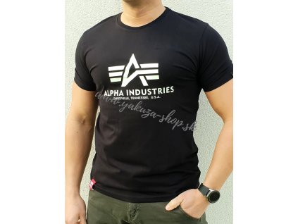 Alpha Industries Basic T Kryptonite black tričko pánske