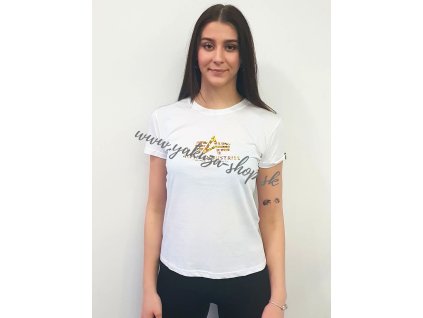 Alpha Industries New Basic T HOL.PRINT Wmn white gold crystal dámske tričko