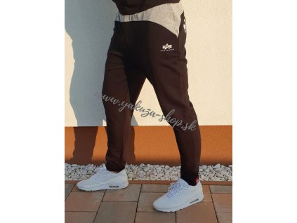 Alpha Industries OS SWEATpánske tepláky black grey heather