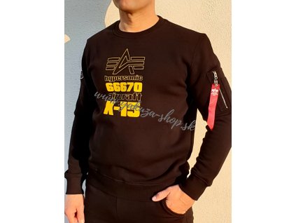Alpha Industries ALPHA X 15 Sweater pánska mikina black