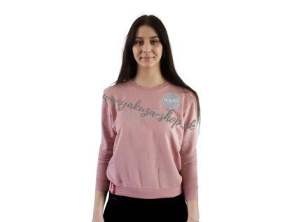 Alpha Industries dámska mikina NASA SWEATER silver pink a