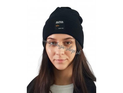 Alpha Industries LABEL Beanie black čiapka