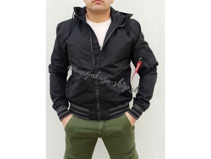 Alpha Industries bunda pánska MA 1 LW HOODED PZ black