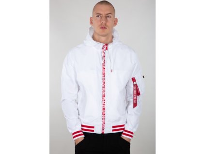 Alpha Industries bunda pánska MA 1 LW HOODED PZ white 1
