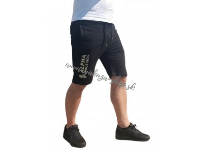 Alpha Industries šortky pánske BASIC SHORT AI FOIL PRINT black/metal silver