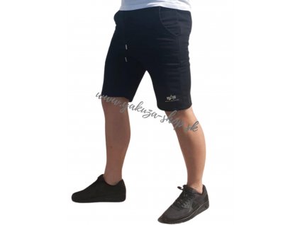 Alpha Industries Basic Short SL Foil Print black metal silver pánske šortky 1