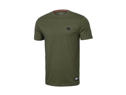 PitBull West Coast SLIM FIT SMALL LOGO OLIVE tričko pánske