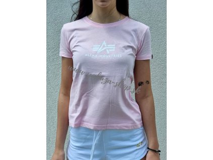 Alpha Industries New Basic T Wmn Pastel Neon pink dámske tričko d