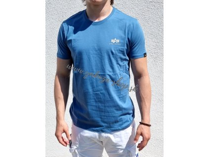 Alpha Industries Basic T Small logo Airforce Blue tričko pánske c