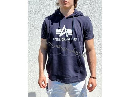Alpha Industries BASIC T HOODED rep blue tričko pánske