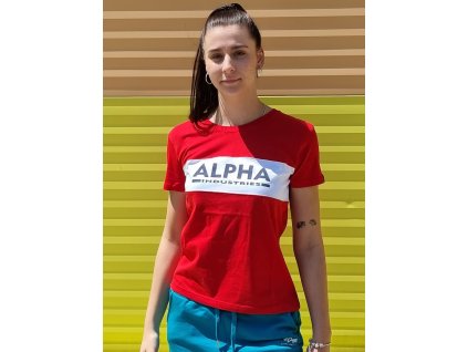 Alpha Industries INLAY T Wmn speed red dámske tričko