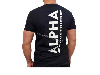 Alpha Industries BACKPRINT T black tričko pánske e