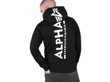 Alpha Industries Back Print Hoody pánska mikina black d