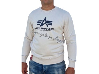 Alpha Industries mikina Basic Sweater jet streem white