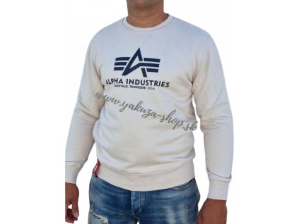 Alpha Industries mikina Basic Sweater jet streem white
