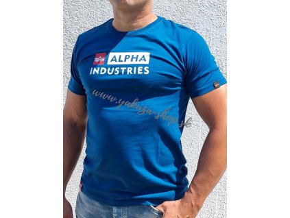 Alpha Industries BLOCK LOGO T tričko pánske naval blue