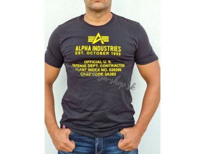Alpha Industries ALPHA FUNDAMENTAL T tričko pánske black