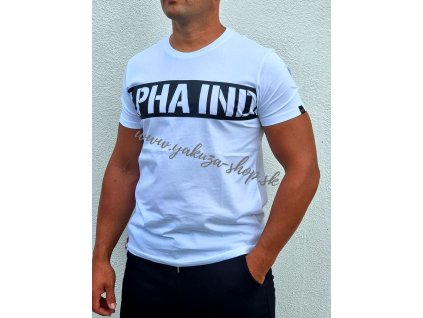Alpha Industries Printed Stripe T white tričko pánske