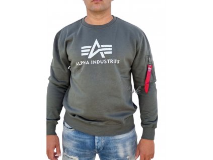 Alpha Industries 3D Logo Sweater II dark olive mikina pánska