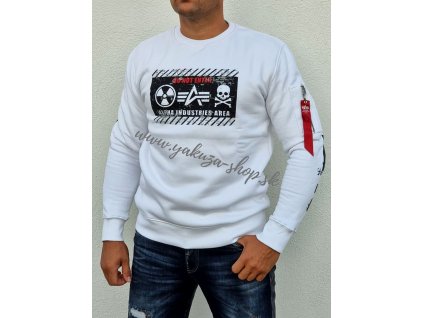 Alpha Industries mikina RADIOACTIVE Sweater white