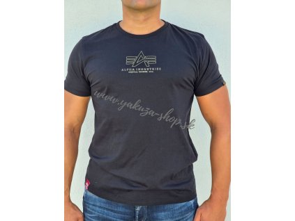 Alpha Industries Basic T ML Foil Print tričko pánske black
