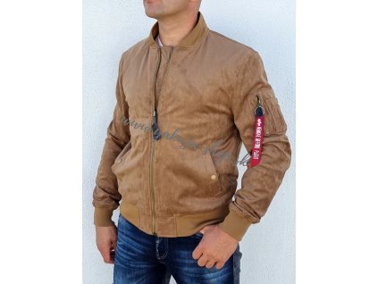 Alpha Industries MA 1 VF VEGAN SUEDE JACKET prechodná kožená bunda khaki a