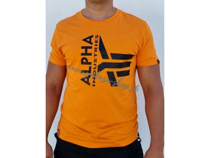 Alpha Industries Half Logo Foam T tričko pánske Alpha Orange