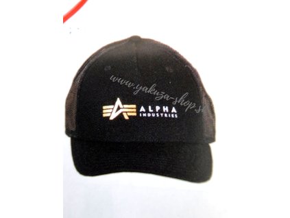 Alpha Industries Label Beanie Foil Print čiapka black yellow gold a
