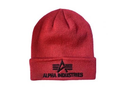 Alpha Industries 3D Beanie burgundy čiapka