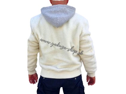 Alpha Industries CWU Zip Hoody Teddy bunda pánska off white