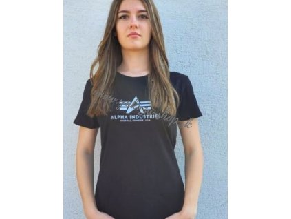 Alpha Industries New Basic T Wmn Black Grey dámske tričko