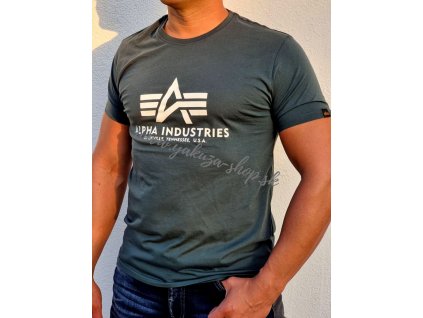 Alpha Industries Basic T Shirt Navy Green tričko pánske