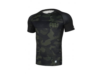 PitBull West Coast Rashguard tričko pánske DILLARD CASINO Performance Pro Plus black/olive