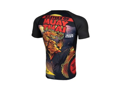 PitBull West Coast Rashguard Performance Pro Plus tričko pánske MASTER OF MUAY THAI black