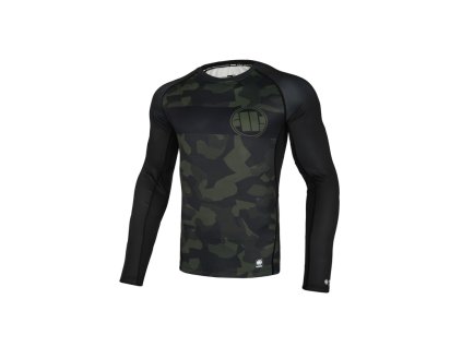 PitBull West Coast Rashguard tričko pánske s dlhým rukávom DILLARD CASINO Performance Pro Plus black olive