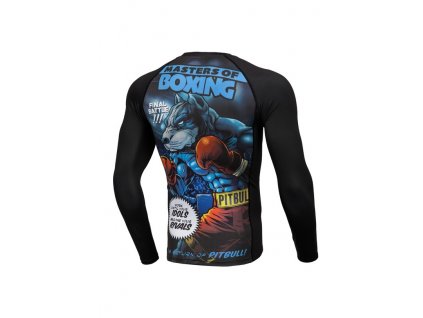 PitBull West Coast Rashguard tričko pánske s dlhým rukávom Performance Pro Plus MASTER OF BOXING black