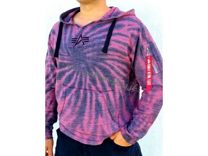 Alpha Industries Pánska mikina Terry Batik Hoody Burgundy