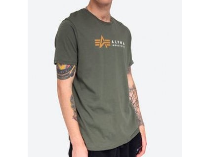Alpha Industries LABEL T tričko pánske dark olive