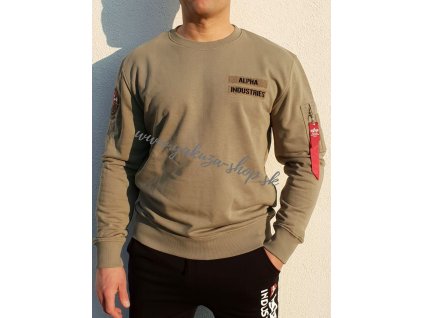 Alpha Industries DUST DEVIL SWEATER mikina pánska Olive