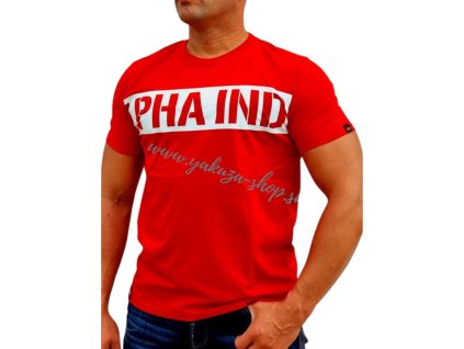 Alpha Industries Printed Stripe T speed red tričko pánske 1