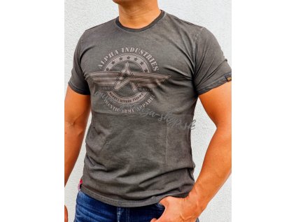 Alpha Industries AI Olidye T tričko pánske dark olive